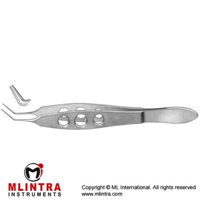 Kelman-McPherson Suture Tying Forcep Angled - With Tying Platform Stainless Steel, 10 cm - 4" Jaws Length 7.5 mm